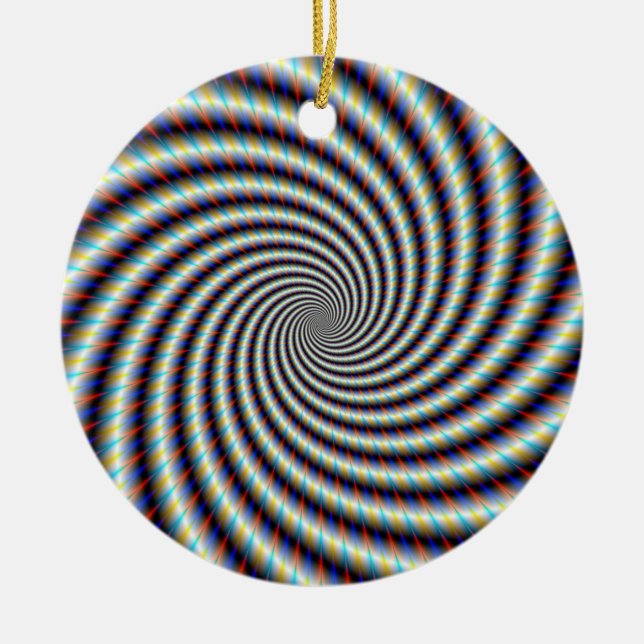 Psychedelic Swirl Ceramic Ornament (Front)