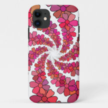 Psychedelic swirl flowers floral retro groovy