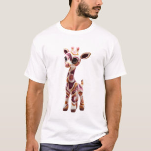 Psychedelic Swirl Giraffe Portrait Men T-Shirt
