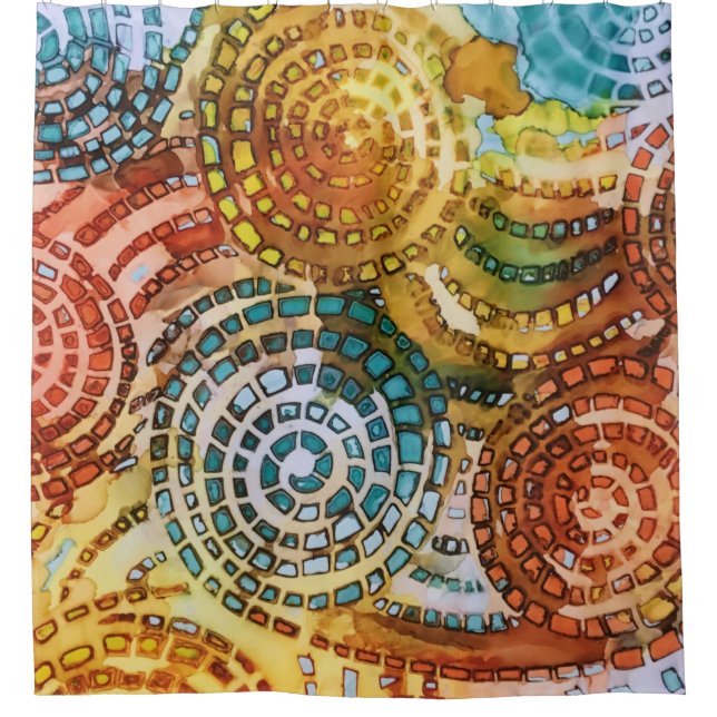Psychedelic Swirl Shower Curtain (Front)