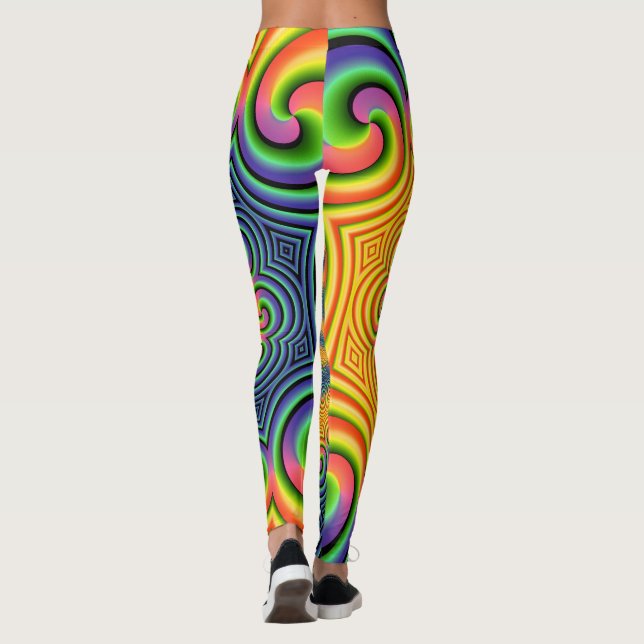 Psychedelic Swirling Fractal Leggings (Back)