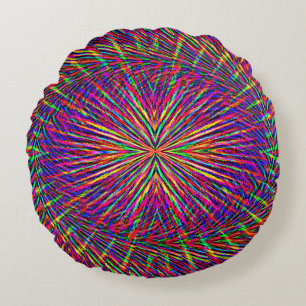 Psychedelic swirling Star...... Round Cushion