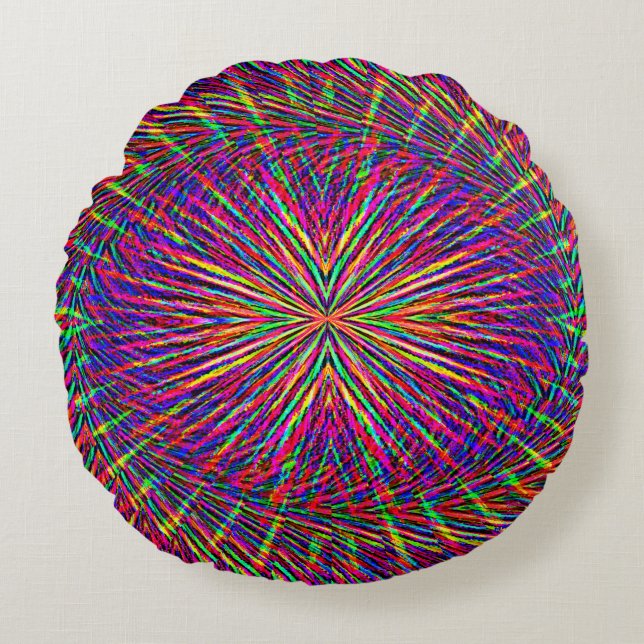 Psychedelic swirling Star...... Round Cushion (Front)