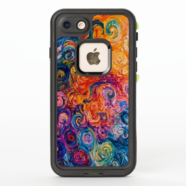 Psychedelic Swirls Oil Painting LifeProof iPhone Case (Back)