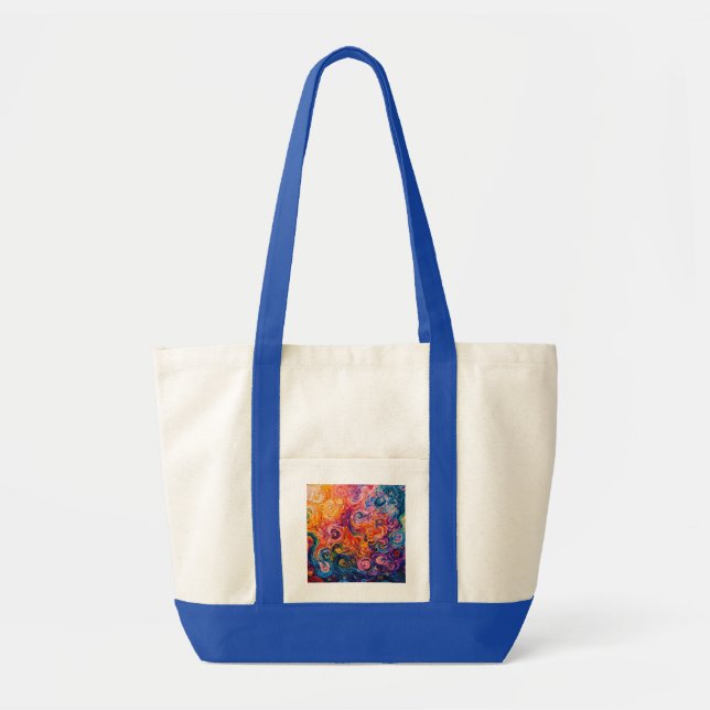 Psychedelic Swirls Oil Painting Tote Bag (Front)