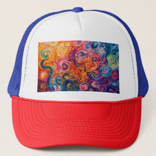 Psychedelic Swirls Oil Painting Trucker Hat