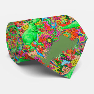 Psychedelic T-Rex Tie