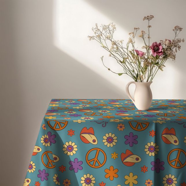 Psychedelic Tablecloth Retro Pastel Mood Piece (Psychedelic Tablecloth Retro Pastel Mood Piece)