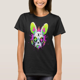 Psychedelic Techno Rabbit Rave EDM Punk Grunge Aes T-Shirt