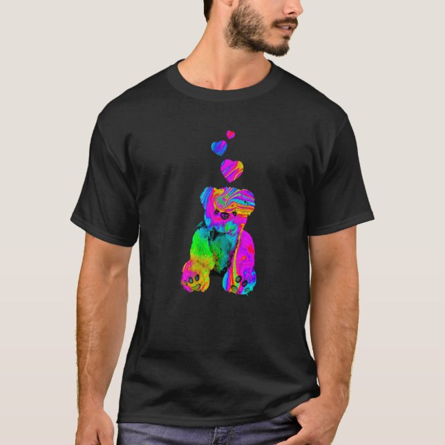 Psychedelic Teddy Bear Trippy Colorful Teddy with  T-Shirt (Front)
