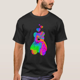 Psychedelic Teddy Bear Trippy Colourful Teddy with T-Shirt