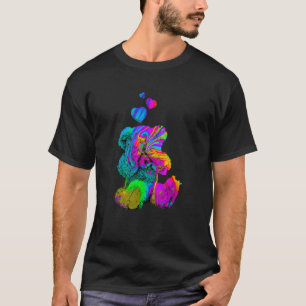 Psychedelic Teddy Bear Trippy Colourful Teddy with T-Shirt