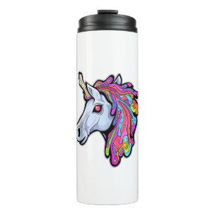 Psychedelic Tekk Party Unicorn Trippy EDM Rave Tan Thermal Tumbler