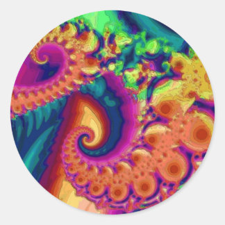 Psychedelic Tendrils (Sticker) Classic Round Sticker