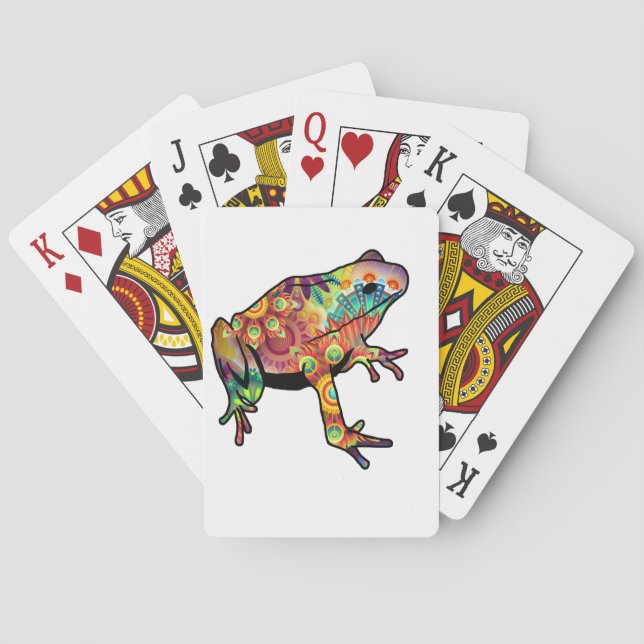 Psychedelic Themed Frog Playing Deck Playing Cards (Back)