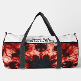 Psychedelic Tie Dye Bloom Monogram Personalised Duffle Bag