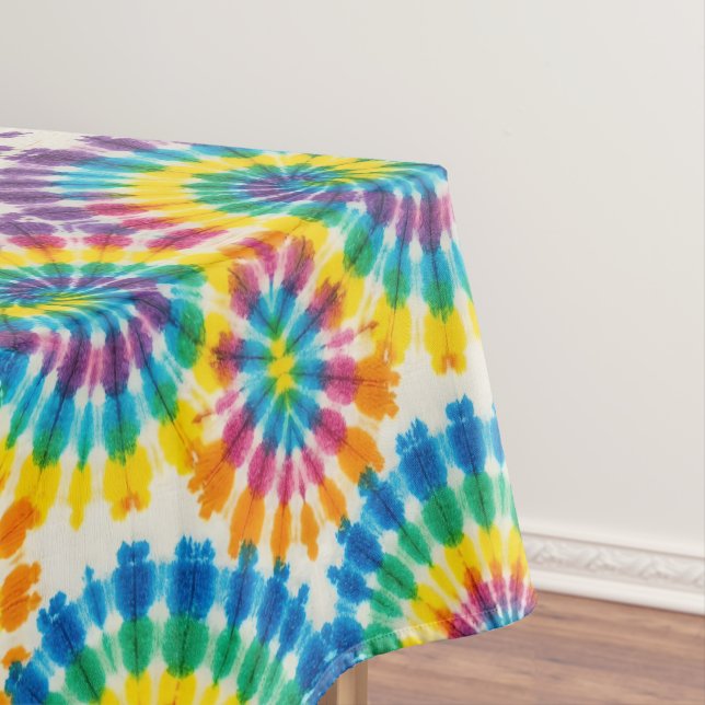Psychedelic Tie Dye | Groovy Retro Tablecloth (In Situ)