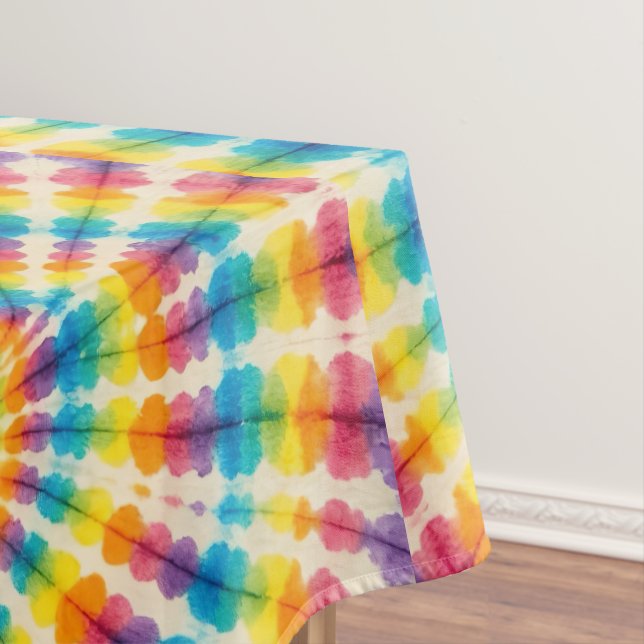 Psychedelic Tie Dye | Groovy Retro Tablecloth (In Situ)