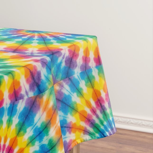 Psychedelic Tie Dye | Groovy Retro Tablecloth (In Situ)