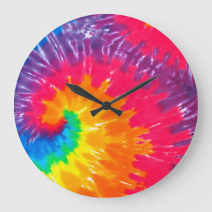 Psychedelic Tie Dye Large Clock