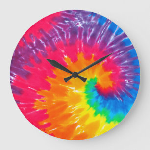 Psychedelic Tie Dye  Large Clock