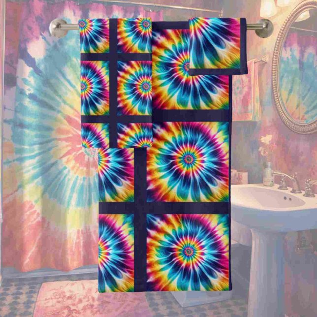 Psychedelic Tie Dye Pattern Towel Set (Creator Uploaded)