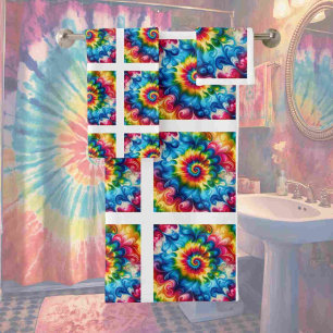 Psychedelic Tie Dye Pattern Towel Set