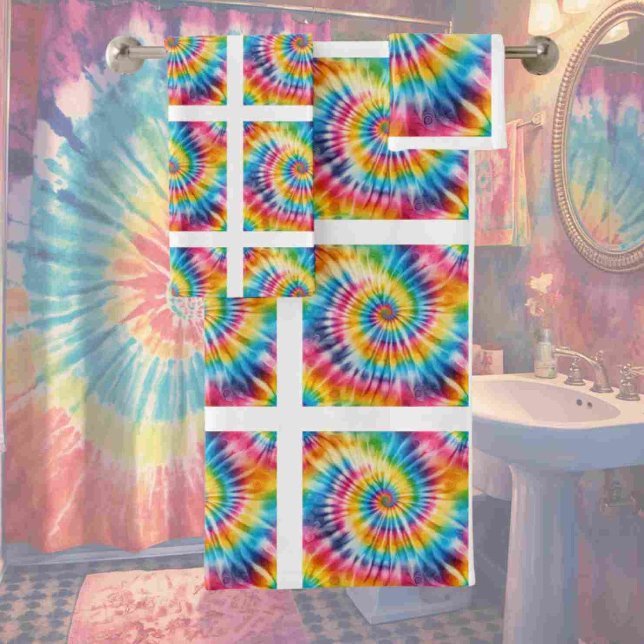 Psychedelic Tie Dye Pattern Towel Set (Creator Uploaded)