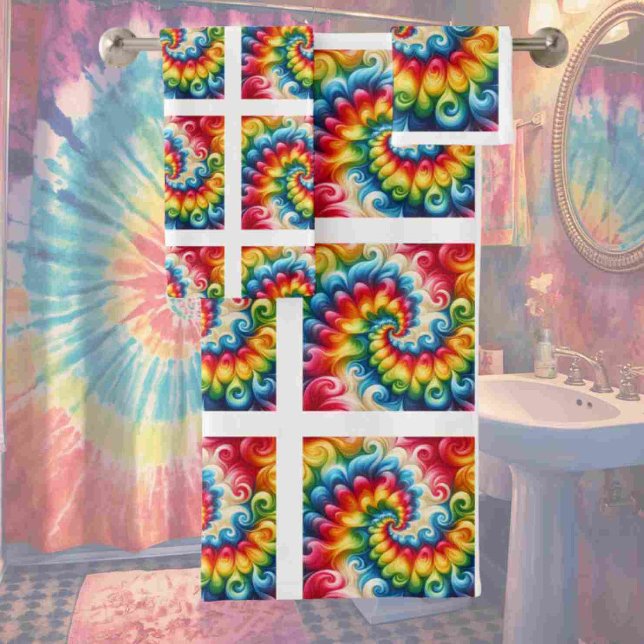 Psychedelic Tie Dye Pattern Towel Set (Creator Uploaded)