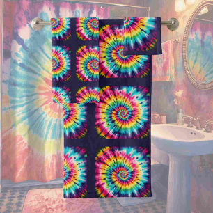 Psychedelic Tie Dye Pattern Towel Set
