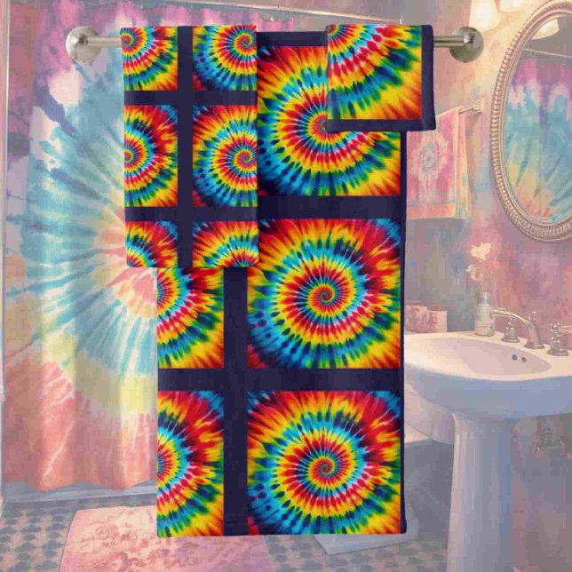 Psychedelic Tie Dye Pattern Towel Set (Creator Uploaded)