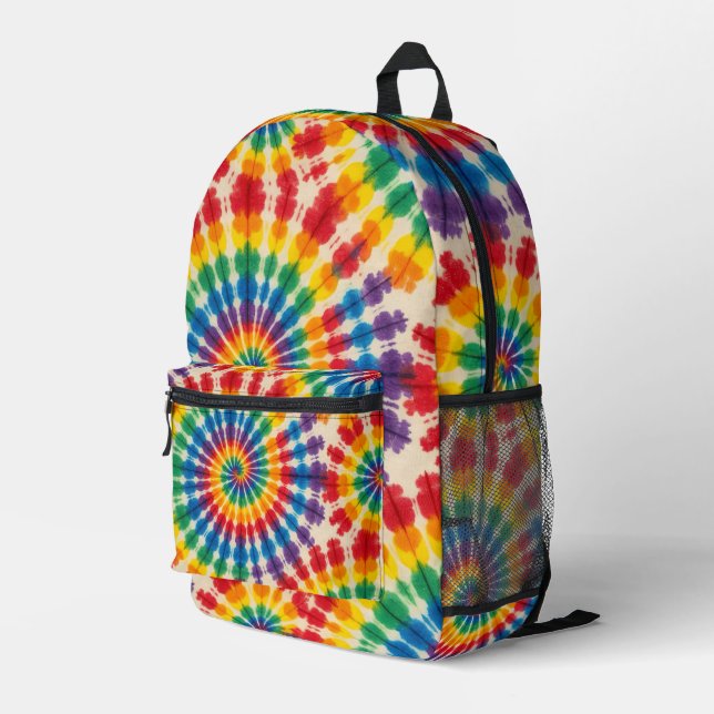 Psychedelic Tie Dye | Retro Groovy Backpack (Back Corner Right)