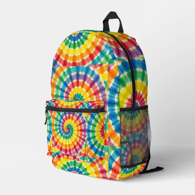 Psychedelic Tie Dye | Retro Groovy Backpack (Back Corner Right)