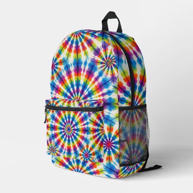 Psychedelic Tie Dye | Retro Groovy Backpack (Back Corner Right)