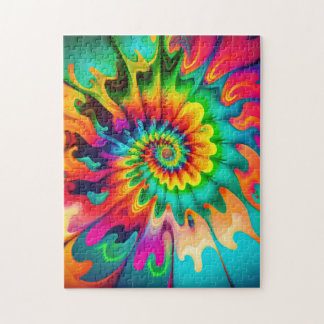 Psychedelic Tie Dye Retro Surreal Jigsaw Puzzle