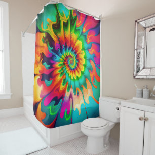 Psychedelic Tie Dye Retro Surreal Shower Curtain