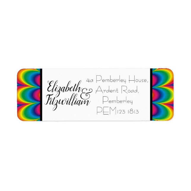 Psychedelic Tie Dye Return Address Label (Front)