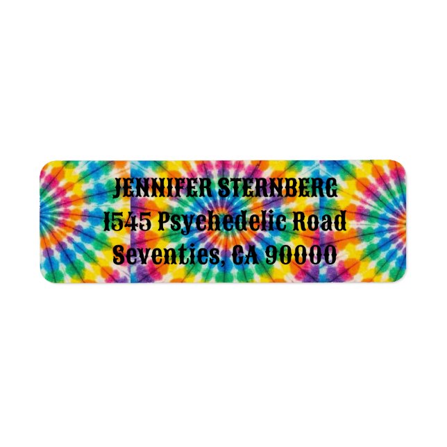 Psychedelic Tie Dye Return Address Labels (Front)