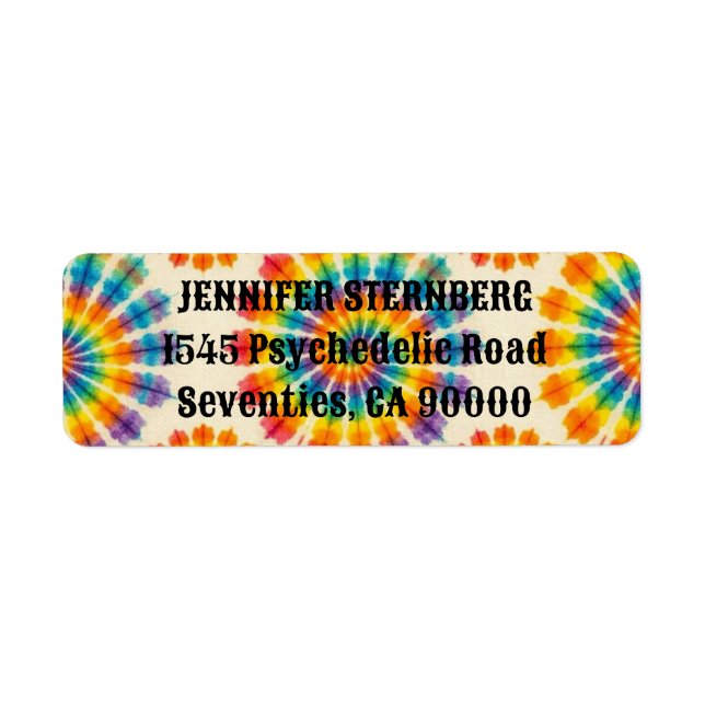 Psychedelic Tie Dye Return Address Labels (Front)