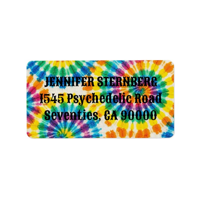 Psychedelic Tie Dye RSVP Address Labels (Front)