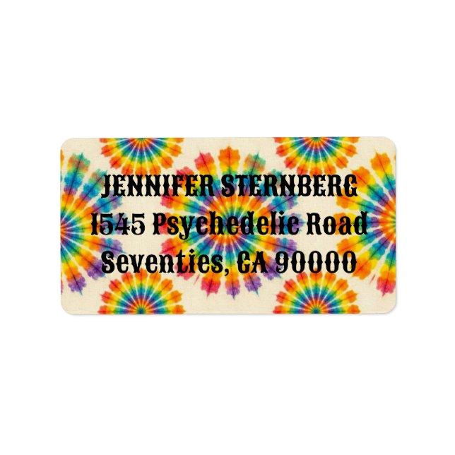 Psychedelic Tie Dye RSVP Address Labels (Front)