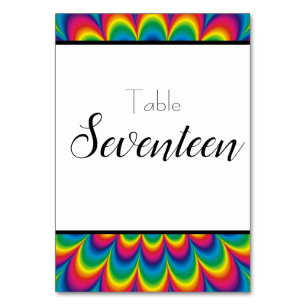 Psychedelic Tie Dye Table Number