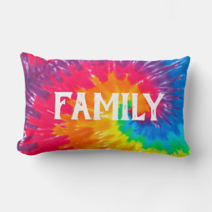 Psychedelic Tie Dye with Text Lumbar Cushion