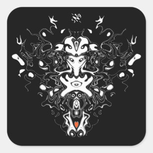 Psychedelic totem v2 square sticker