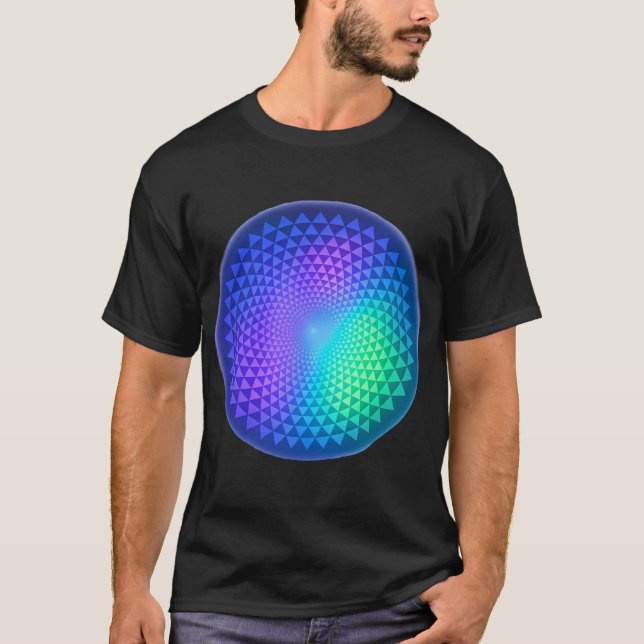Psychedelic Triangle Mandala Scales T-Shirt (Front)