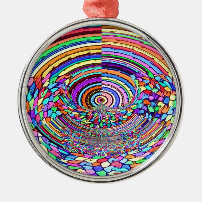Psychedelic Trip Metal Ornament (Front)