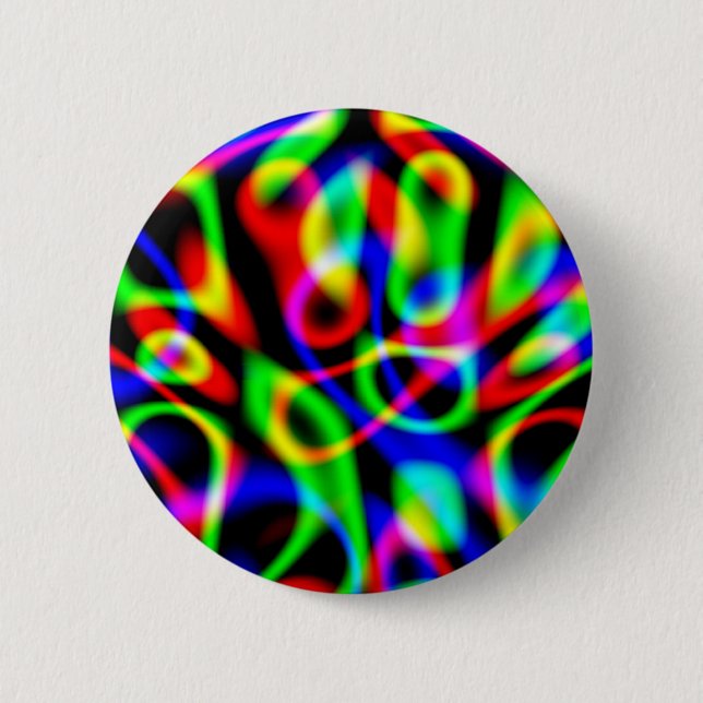 Psychedelic Trip Strings Dark 6 Cm Round Badge (Front)