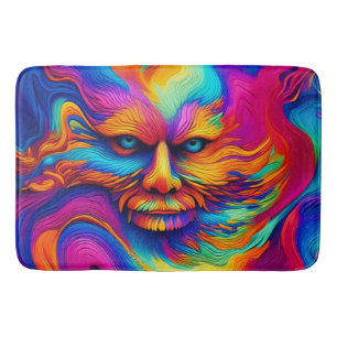 Psychedelic Trippy Colourful Abstract Paint Splash Bath Mat