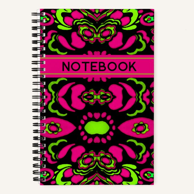 Psychedelic Trippy Colourful  Notebook (Front)