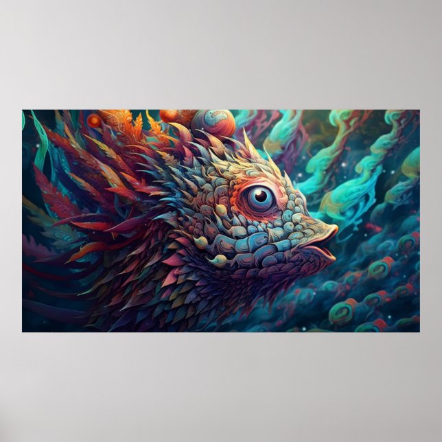 Psychedelic Trippy creature Poster (Front)